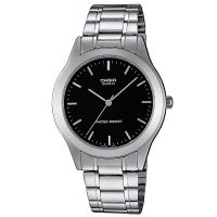 Casio Herrenuhr MTP-1128A-1A Armbanduhr Edelstahl Silber Schwarz watch NEU & OVP