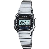 Casio Uhr LA670WEA-1EF Digital Damen Armbanduhr Silber Schwarz Watch NEU & OVP