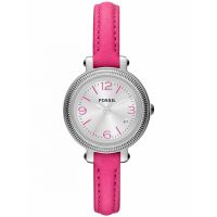 Fossil Uhr Cecile ES3302 Damenuhr Pink Lederarmband Silber Watch NEU & OVP