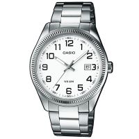 Casio Uhr MTP-1302D-7BVDF Herren Edelstahl Silber Weiß Datum Watch Men NEU & OVP