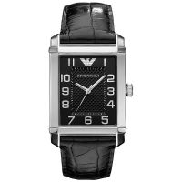 Emporio Armani Uhr AR0362 Herrenuhr Schwarz Leder Men Black Watch NEU & OVP