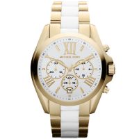 Michael Kors Uhr MK5743 Bradshaw Damenuhr Weiß Gold Edelstahl Chrono NEU & OVP