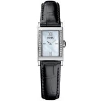 Hugo Boss Uhr 1502192 Damenuhr Schwarz Silber Leder Lady Watch Black NEU & OVP
