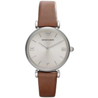 Emporio Armani Uhr AR1679 Damenuhr Braun Silber Leder  Watch NEU & OVP