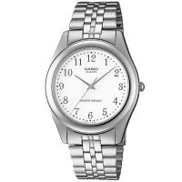 Casio Uhr MTP-1129A-7B Herren Armbanduhr Edelstahl Silber Weiß Watch NEU & OVP