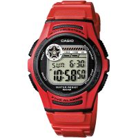 Casio Uhr W-213-4A Herren Damen Digitaluhr Armbanduhr Rot Schwarz NEU & OVP