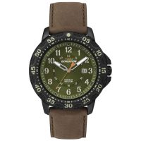 Timex Uhr T49996 EXPEDITION Rugged Resin Leder Braun Black Watch NEU & OVP