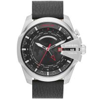 Diesel Uhr DZ4320 Herrenuhr XL Mega Chief World Time Black Leder Watch NEU & OVP