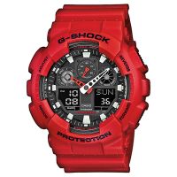 Casio G-Shock Uhr GA-100B-4AER Herren Digital Analog Rot Schwarz Sport NEU & OVP