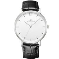 Mendozza Uhr MW-RS0100H-LK White Moon Armbanduhr Leder Weiß Silber