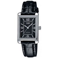 Casio Uhr LTP-1234PL-1AEF Damen Armbanduhr Leder Silber Schwarz Watch NEU & OVP