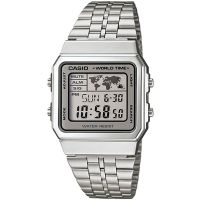 Casio Uhr A500WA-7DF Retro Digitaluhr Armbanduhr Herren Damen Silber NEU & OVP