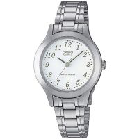 Casio Uhr LTP-1128PA-7B Damen Armbanduhr Edelstahl Weiß Silber Watch NEU & OVP
