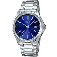 Casio Uhr MTP-1183PA-2AB Herren Armbanduhr Edelstahl Silber Blau Datum B-WARE