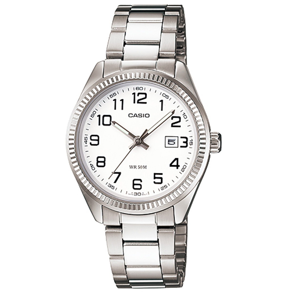 Casio Uhr Ltp 1302pd 7b Damen Armbanduhr Edelstahl Silber Weiss Datum Neu Ovp Ebay
